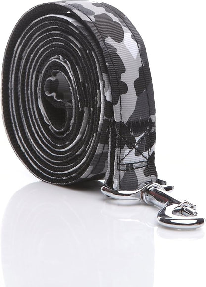 Heavy Duty Dog Leash, 4 FT/ 6 Feet Long, 1 Inch Wide, Nylon Camouflage Dog Leash for Small and Medium Dogs(4 FT, Black)