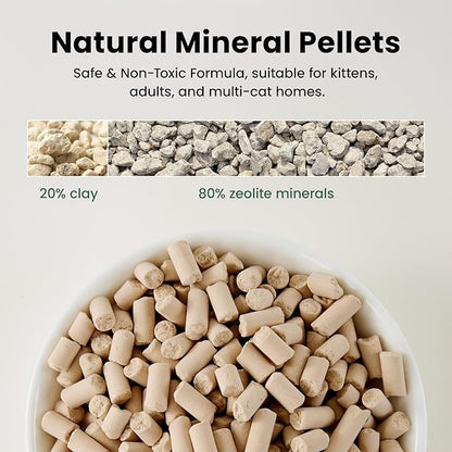 Gardner Pet Cat Litter Pellets Work in Double-Layer Litter Boxes, Natural Mineral Formula with Odor Control, Low Dust & Low Tracking, Non-Clumping Cat Litter, Lightweight & Safe (3.5LBS*2)