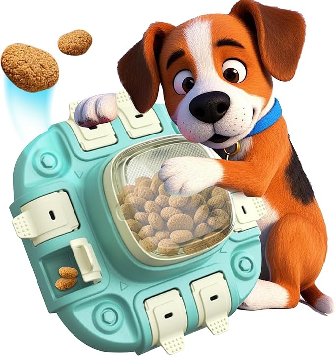 Slow Feeder Dog Bowl & Interactive Puzzle Toy - 3-in-1 Mental Stimulation Game with Treat Dispenser | Non-Slip Durable Design for Small Medium Large Dogs | Anti-Choking Food Maze & Easy Cle