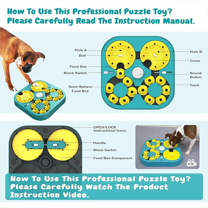 KADTC 5-Level Dog Puzzle Toy, 6 Ways to Play, Extra-Large Treat Puzzle for Smart Dogs, Beginner to Expert Mental Stimulation, U.S. Brand