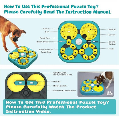 KADTC 5-Level Dog Puzzle Toy, 6 Ways to Play, Extra-Large Treat Puzzle for Smart Dogs, Beginner to Expert Mental Stimulation, U.S. Brand