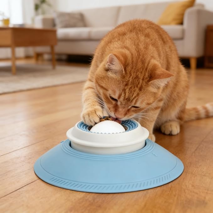 Dog Lick Sphere Spinner Anxiety Calming Sip Bowl with Roller Ball
