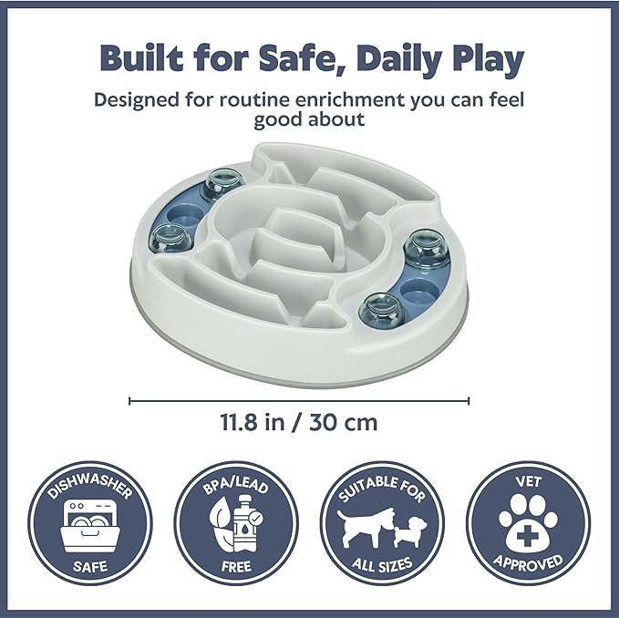 TRIXIE Slide & Feed Dog Activity Interactive Toy, Level 1 Food Puzzle Game, Brain Teasing Treat Dispenser, IQ and Mental Development Toy for Smart Dogs, Enrichment Toy for Boredom Busting