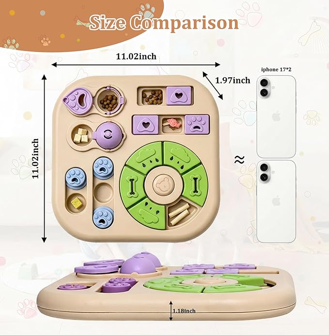 Interactive Dog Puzzle Toys for Smart Dogs - Mental Stimulation Puzzle Toys for Small & Medium Dogs, Treat Dispensing Dog Enrichment Toys for Beginner Dogs
