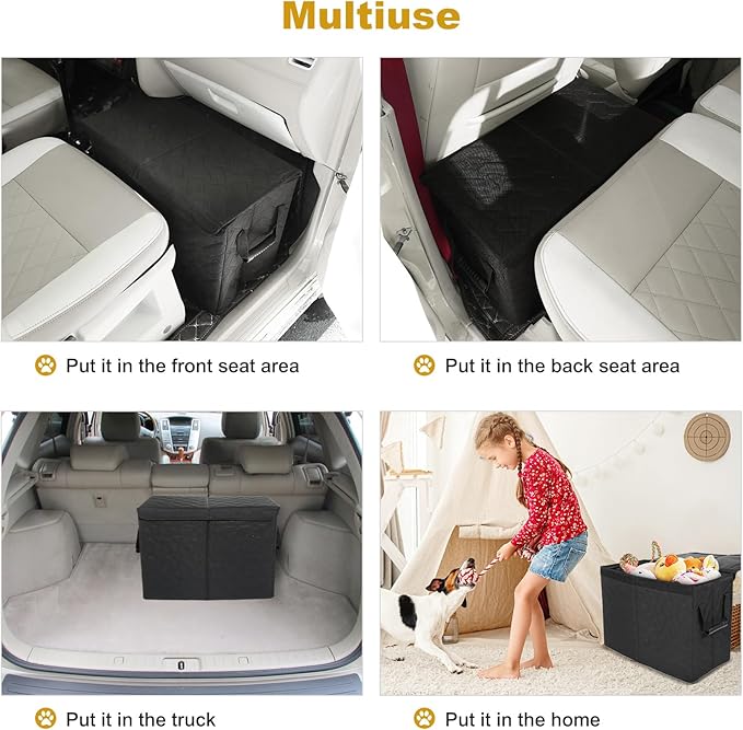 Car Seat Extender for Large Dogs, Front & Back Seat Extender for Dogs up to 180 LBS with Large Storage for SUV or Small Trucks, Gap Filler Prevent Pets from Falling