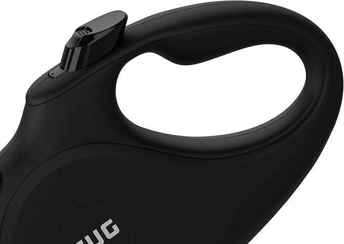 TUG Monochrome Tiny 360° Tangle-Free Retractable Dog Leash | Cat Leash | 10 ft Strong Nylon Tape (Tiny, Black)