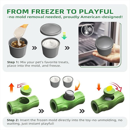 KADTC XXL 3-in-1 Durable Dog Enrichment Toy - Long-Lasting Fillable & Frozen Lick Toy - No-Transfer Freeze & Play -Mess-Free - Ultimate Boredom Buster & Tough Chew Toys for Large Dogs - BPA-Free, Safe
