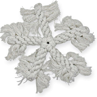 Winter Snowflake Dog Rope Toy - Holiday Pet Chew Toy for Puppies, Small & Medium Dogs