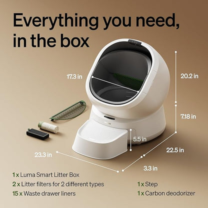 PETLIBRO Luma Automatic Cat Litter Box AI-Camera Waste Analysis, Auto Odor-Control Self Cleaning Cat Litter Box with Multi-Cats Recognition, Smart App Usage Tracking, Safety Sensors and Large Open Top