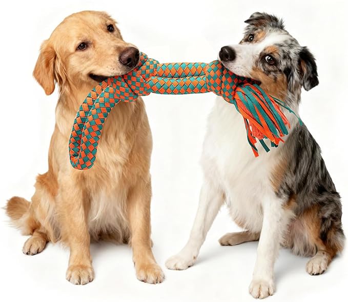 Interactive Dog Rope Toy for Large & Medium Dogs – Durable Tug of War Toy for Training, Boredom Relief & Teeth Cleaning, Safe Cotton Chew Toy for Daily Play (Small)