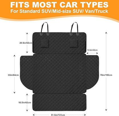 SUV Cargo Liner for Dogs, Waterproof Pet Cargo Cover Dog Seat Mat for SUVs Sedans Vans with Bumper Flap Protector, Non-Slip, Large Size Universal Fit