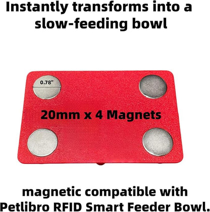 Magnetic Slow Feed Bowl Insert Compatible with Petlibro RFID Feeder, 13-Pillar Anti-Choking Design for Controlled Eating, Sloped Non-Jamming Base for Cats and Dogs (Green)