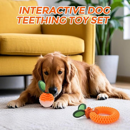 2-Pack Dog Teeth Cleaning Toys, Durable TPU Bite and Brush Dog Toys for Small and Medium Dogs, Dental Puppy Teething Toys