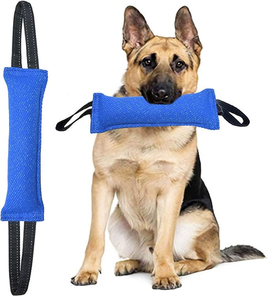 Clysoru tug Toy for Dogs Tug of War Dog Bite with 2 Strong Handles Made Durable Tear Resistant Stitches (Blue)