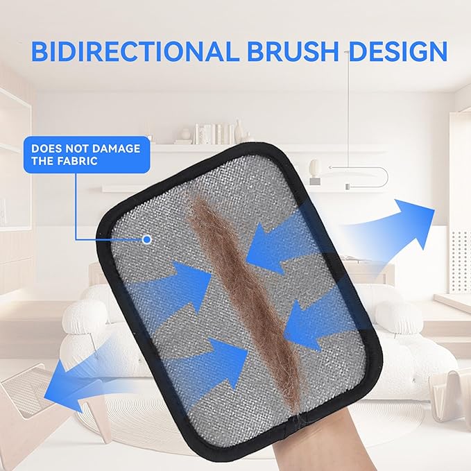 Pet Hair Removal Gloves, Reusable Electrostatic Pet Grooming Gloves for Cats & Dogs' Fall Winter Season, Hair Removal Suitable for Clothes, Carpets, Sofas, Furniture-2 Pcs