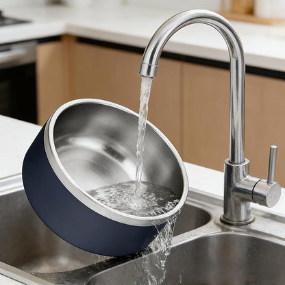 Non-Slip 42oz Stainless Steel Dog Bowl for Large Dogs – Heavy Duty, Dishwasher Safe & Rustproof, Extra Wide Base Prevents Tipping, Durable Pet Food & Water Feeder (Blue)
