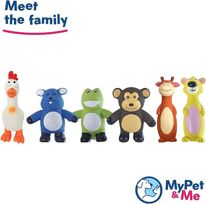 My Pet & Me - Squeaky Dog Toys for Light to Moderate Chewers - Fun Latex Toys for Puppies, Teething, and Gentle Play - Interactive Fetch and Chew Toy with Squeaker (Golden Bear, 6 Inch)