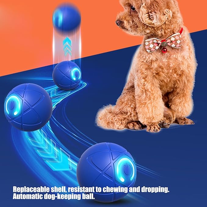Interactive Dog Toys, Self-Moving Ball, 2026 New Dog Ball Automatic Toy for Small-Medium/Large Dogs, Funny Dogchew Toys, Electric Bouncing Vibrating Dogs Balls,USB Rechargeable