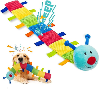 PAWCHIE Dog Toys for Large Dog, Tug of War Dog Toy with 7 Squeakers to Keep Them Busy, Squeaky Dog Toys No Stuffing Plush Toy for Dogs, Chew Toys with Crinkle Paper for Teething & Chewing
