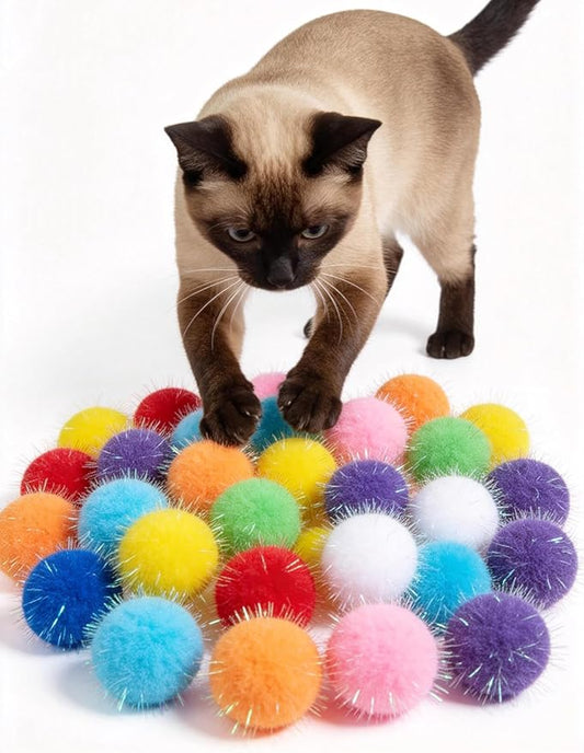 50-Pack Soft Cat Toy Balls – Fun Playtime & Exercise for All Cats (1.5 in, 50 Balls)