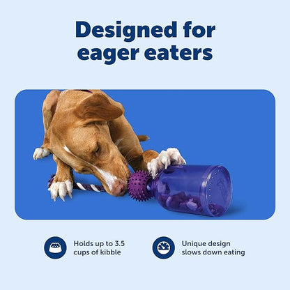 PetSafe Busy Buddy Tug-A-Jug - BPA-Free Refillable Treat Holder for Heavy Aggressive Chewers - Multi-Sensory Stimulation to Relieve Boredom, Encourage Play & Slow Down Eating - Medium/Large