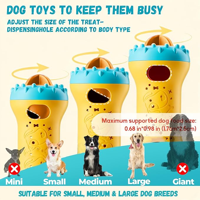 Dog Puzzle Toy, Interactive Dog Enrichment Toys for Adjustable Treat Dispensing Toys to Keep Them Busy, Dogs Enrichment for Brain Stimulation & Cognitive for Puppy & Smart Dogs Slow Feeder