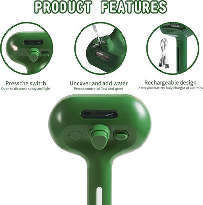 Cat/Dog Deshedding Brush with Water Spray and Steamer - Grooming Tool for Shedding Hair Removal (Christmas Green)