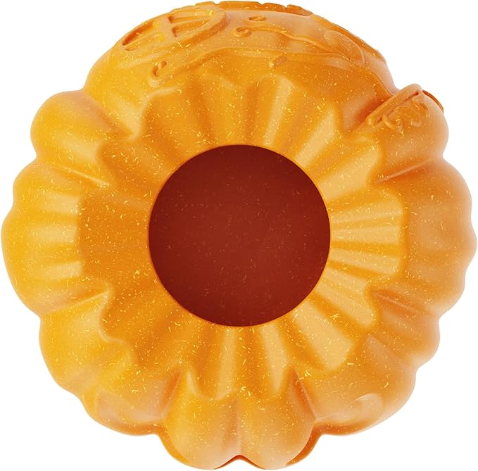 Pumpkin-Shaped Interactive Dog Toy for Dogs Multifunctional Food Dispenser, Frozen Lick Toy & Durable Chew Toy for Aggressive Chewers, Safe Nylon & Coffee Wood Fiber, Easy to Clean, Relieves Anxiety