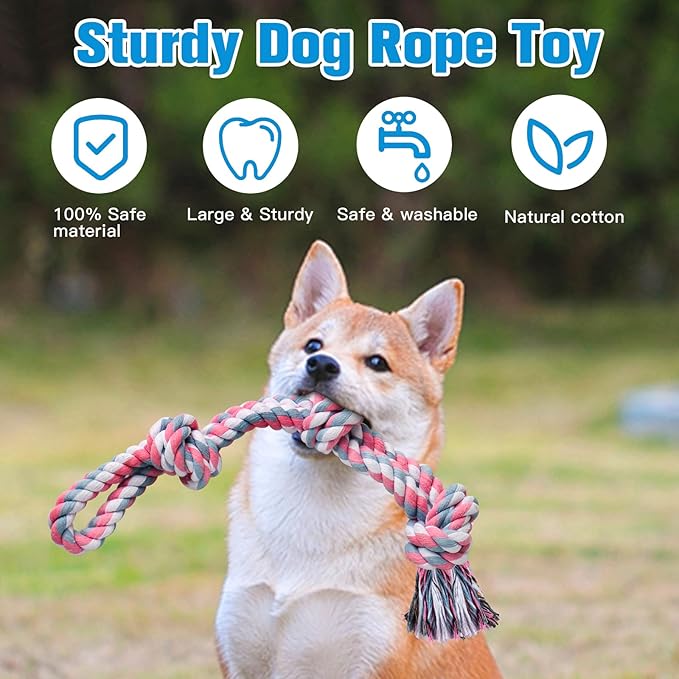 UPSKY Nearly Indestructible Dog Rope Toys for Medium to Large Breeds - Dental Cleaning, Aggressive Chewer, Tug & Teething Toy