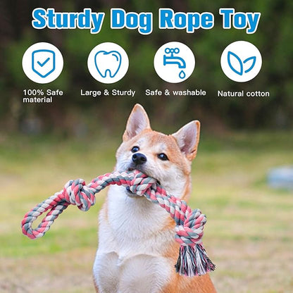 UPSKY Nearly Indestructible Dog Rope Toys for Medium to Large Breeds - Dental Cleaning, Aggressive Chewer, Tug & Teething Toy
