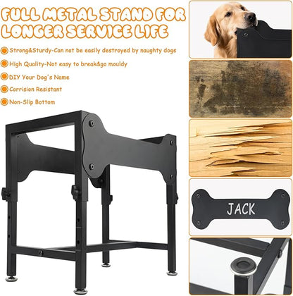 BWOGUE 3 Gal Elevated Large Dog Water Bowl, Raised Stainless Steel Bowl Stand Large Breed, 4 Height Adjustable (9", 11", 13", 15") Non-slip Dog Feeding Station for Joint Pressure Relief Indoor Outdoor