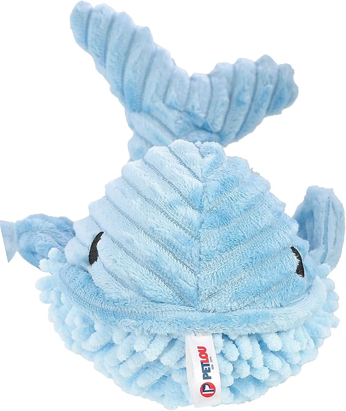 Pet Lou Blue Bay Whale Dog Toy, 12-inch Length