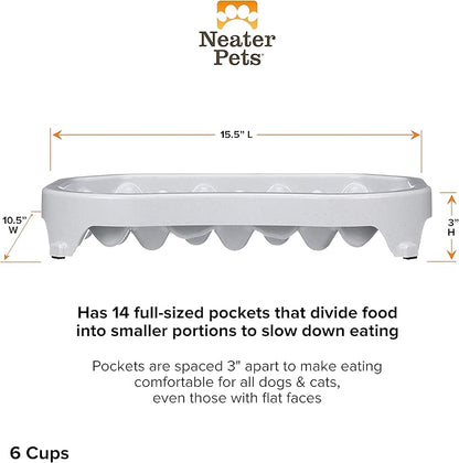 Neater Pet Brands Neater Slow Feeder Dog Bowls, Slows Down Fast Eaters to Help Digestion & Prevent Overeating, Non-Slip Dog Bowl, BPA-Free, Holds 6 Cups of Food for Medium to Large Breed Dogs or Puppy