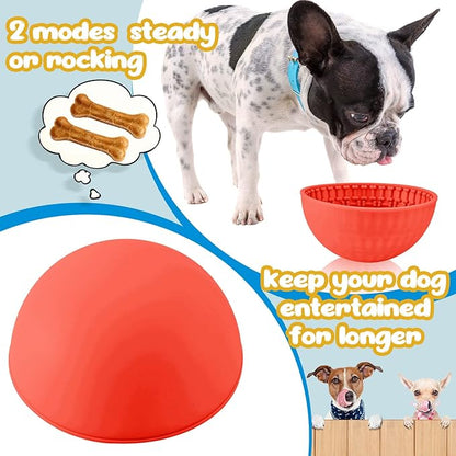 Patelai 4 Pcs Dog Enrichment Lick Bowls, Interactive Dog Slow Licking Feeder Bowl, Boredom Anxiety Eliminate, Mat Wobble Silicone Freeze Feeder for Pet Oral Health for Calming Toy, 4 Colors