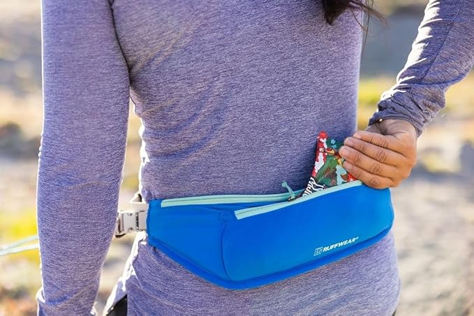 Ruffwear, Trail Runner Belt, Hands Free Adjustable with Pocket, Blue Pool, Small/Medium