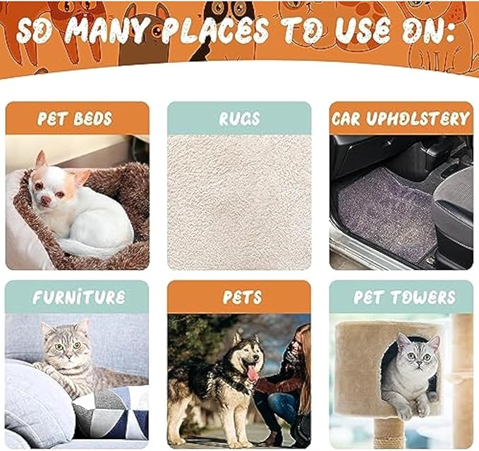 Abbylike 6 Pcs Pet Hair Remover Pumice Stone Reusable Portable Dog Cat Hair Removal Tool Scraper for Carpet,Couch, Bedding, Car Upholstery, Furniture Cleaning (6.1 x 2.56 x 1.4 Inch,Gray)