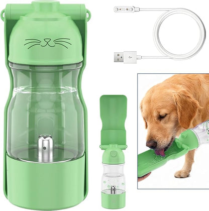 Portable Dog Water Bottle Active Oxygen Puppy Water Bowl & Dispenser for Travel, Improves Taste and Boosts Immunity for Pet Health Care Water Bottle (A-013B-Green)