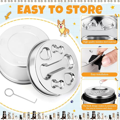 Vesici Slow Feeder Dog Bowls Set 3.2l No Spill Water Bowl and 2 Cups Stainless Steel Dog Slow Feeder Food Bowl Puppy or Cat Food Holder Dishwasher Pet Supplies