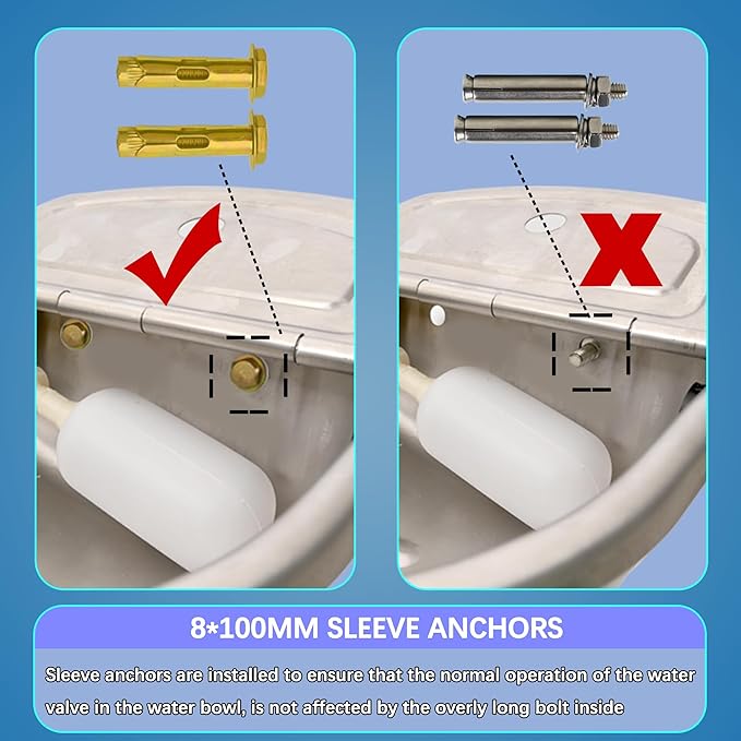 Automatic Dog Water Dispenser with Drain Hole & Drain Valve, Stainless Steel Auto Dog Water Bowl with 2 Float Valves, Hose Quick Connect Fitting, for Livestock, Chicken, Horse (3 Gallons)