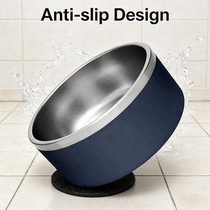 32oz Stainless Steel Dog Bowl with Non-Slip Base - Perfect for Small & Medium Dogs and Cats, Dishwasher Safe, Durable Pet Food & Water Dish (Blue)