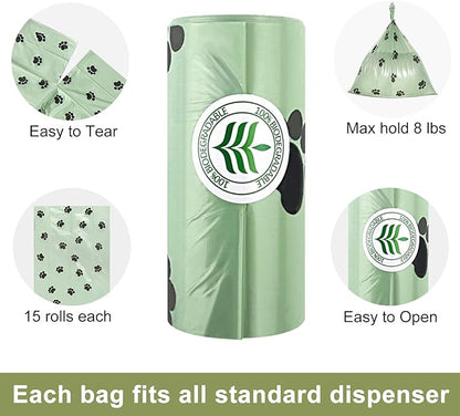 Poop Bags for Dogs, Dog Poop Bag Rolls and Small Trash Bags for Waste Cleanup, Extra Thick Doggie Bags for Pooper Scooper Scented Dog Waste Bag for Outdoor Puppy Walking and Travel 60 Count