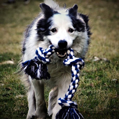 Rope Toys for Large Dogs & Puppies 4-Pack – Natural Cotton Rubber Tug-of-War Toy Set – Tough Dog Toys for Aggressive Chewers Improve Dental Hygiene – Machine-Washable Dog Rope Toy Ropes