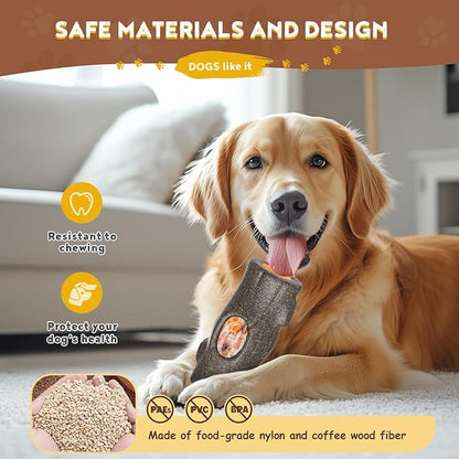 Stump Shape Nylon Dog Chew Treat Toy with Filling Tray, Large Medium Dog Chew Toys for Teeth Grinding, Dogs Puzzle Interactive Toy for Slow Feeding to Keep Pet Healthy
