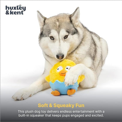 Huxley & Kent Funny Dog Toy w/Squeaker – Power Plush Squeaky Dog Toys for Small, Medium & Large Dogs – Soft Stuffed Animal for Indoor Play & Fetch - Chick-a-Dee, Large