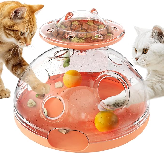 KADTC 2 Ways to Play - Large Size Cat Puzzle Toy, Treat Dispenser Toys & Foraging Balls For Indoor Cats Puzzles Feeder Kitten Enrichment Slow Feeding Interactive Brain-Teasing Game U.S. Brand & Design