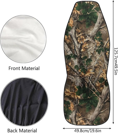 Camo Hunting Forest Car Seat Covers for Truck Sedan SUV Waterproof Elastic Polyester Automotive Front Seat Covers 2 Pcs Set for SUV, Van, Sedan, Truck