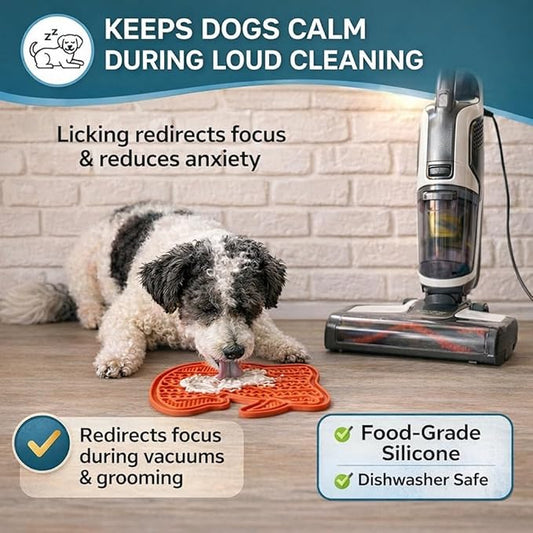 Calming Dog Lick Mat Set – Anxiety & Stress Relief Enrichment Toy – Multi-Surface Suction Slow Feeder for Dog Training and Desensitization