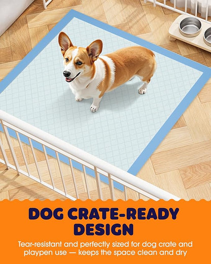 Puppy Pads - Super Absorbent & Spill-Proof Pee Pads for Dogs with 6-Layer Material, Quick-Dry Potty Pads for Floors, Furniture, Vehicle, 22" × 22", 150 Packs