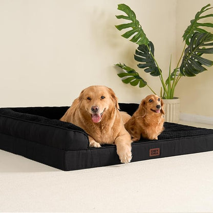 EHEYCIGA XL Dog Bed Memory Foam for Crate, Extra Large Dog Bed Orthopedic with Washable Removable Cover, Waterproof Pet Sofa Couch XLarge Size Dogs, 41x27x6.5, Black