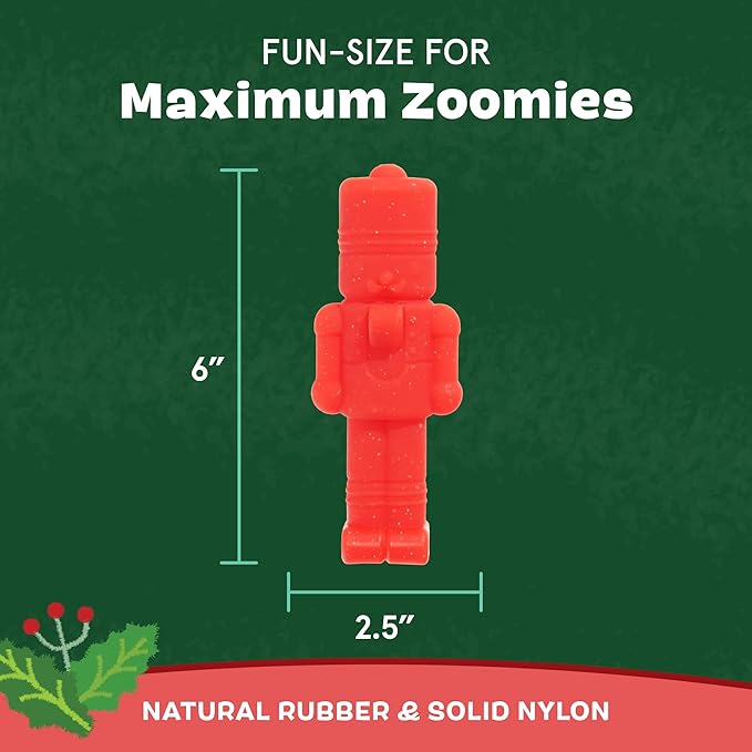 Barkbox The Gnawtcracker Super Chewer Dog Toy – Durable Solid Nylon Chew Toy with Bacon Scent & Gnaw-Friendly Texture – Tough Holiday Fun for Large Dogs